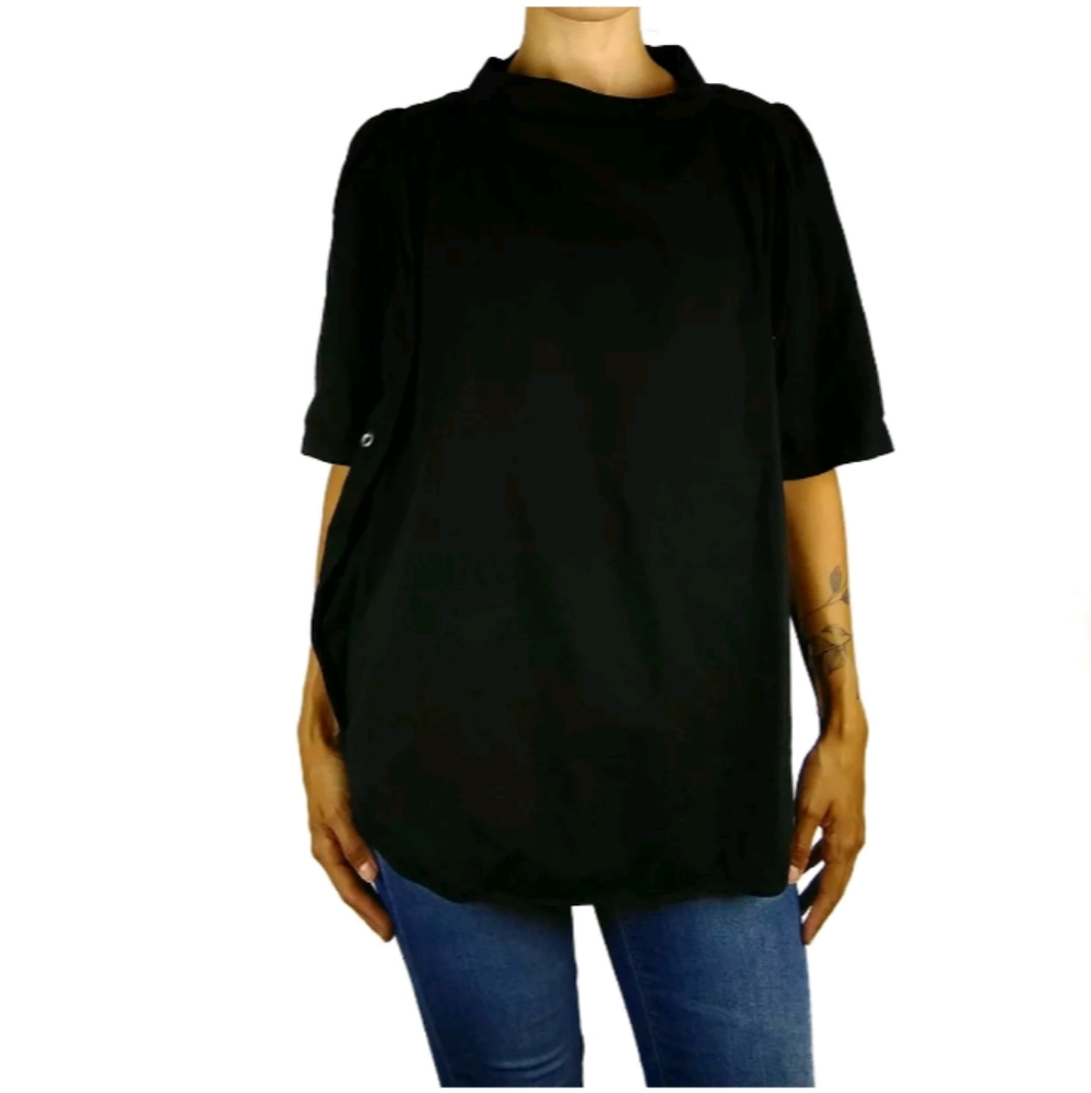 AVN Italy curved hem cotton boxy top IT 42 US 4-6